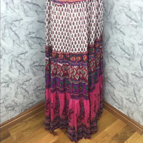 Cerulean Boho Floral Spaghetti Strap Maxi Dress - Picture 4 of 8